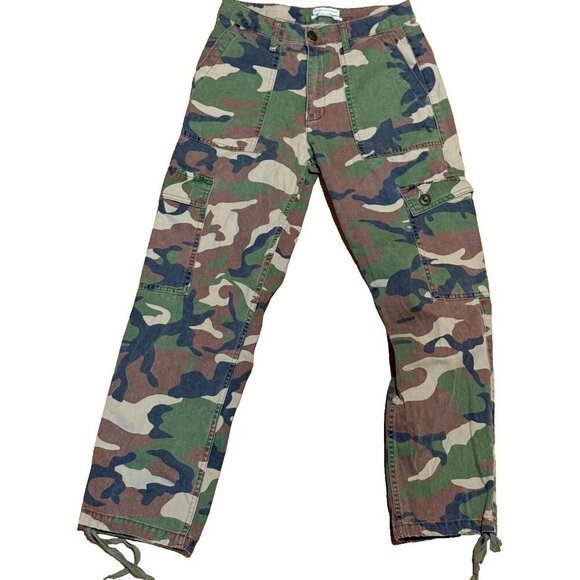 Urban Outfitters Pants Women’s SZ 4 Camouflage Cargo Tie Ankle Streetwear - Picture 1 of 6